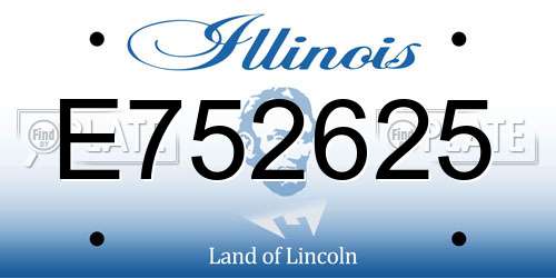 E752625 Illinois License Plate
