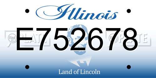 E752678 Illinois License Plate
