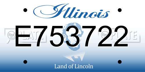 E753722 Illinois License Plate