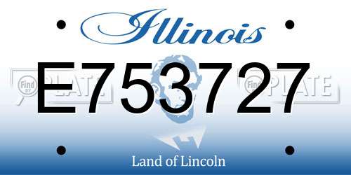 E753727 Illinois License Plate