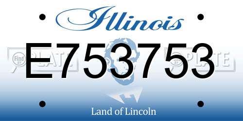 E753753 Illinois License Plate