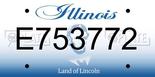 E753772 Illinois License Plate
