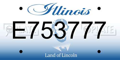 E753777 Illinois License Plate