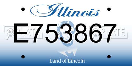 E753867 Illinois License Plate