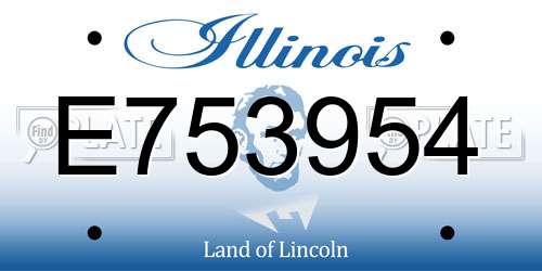 E753954 Illinois License Plate