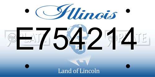 E754214 Illinois License Plate