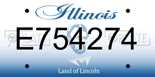 E754274 Illinois License Plate