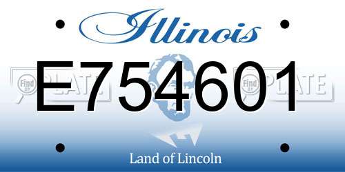 E754601 Illinois License Plate