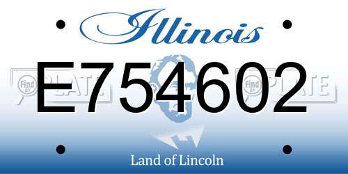 E754602 Illinois License Plate