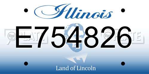 E754826 Illinois License Plate
