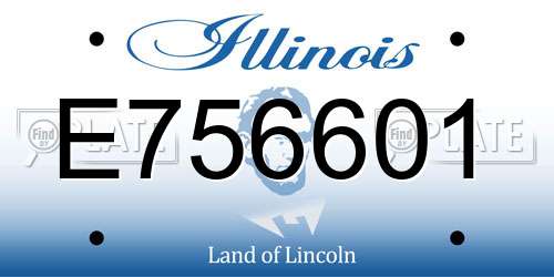 E756601 Illinois License Plate