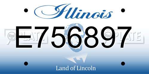 E756897 Illinois License Plate