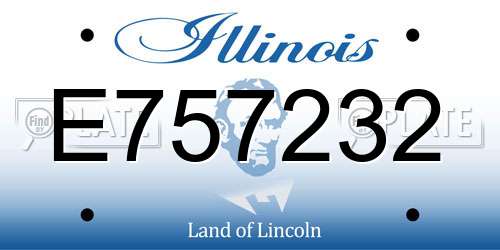 E757232 Illinois License Plate