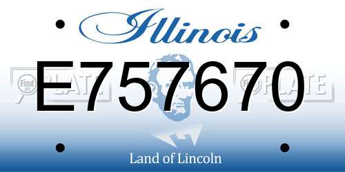 E757670 Illinois License Plate