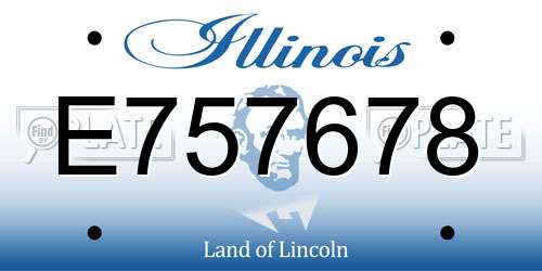 E757678 Illinois License Plate