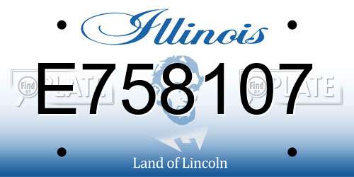 E758107 Illinois License Plate