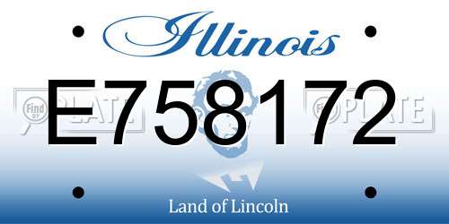 E758172 Illinois License Plate