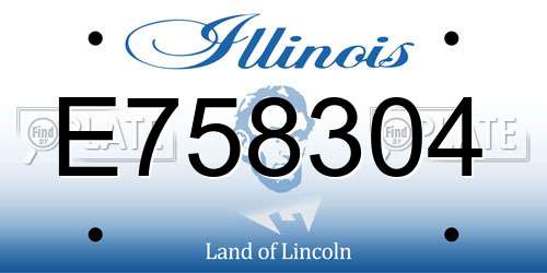 E758304 Illinois License Plate