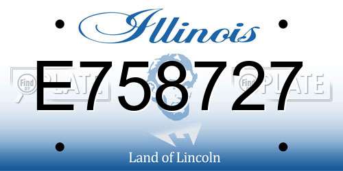 E758727 Illinois License Plate