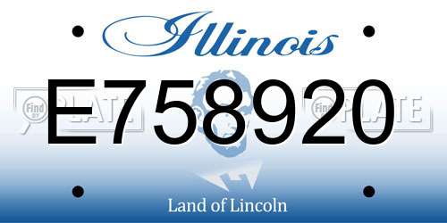 E758920 Illinois License Plate