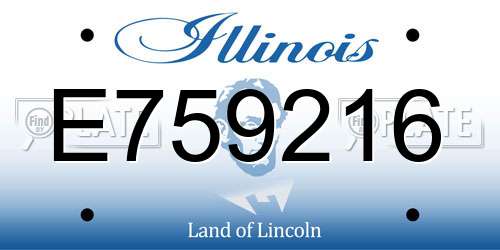 E759216 Illinois License Plate