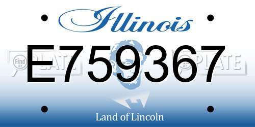 E759367 Illinois License Plate