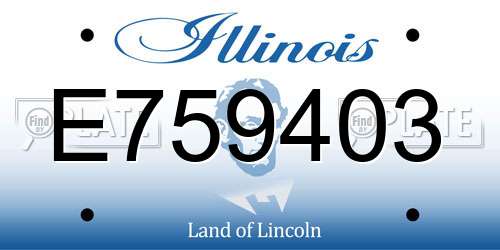 E759403 Illinois License Plate