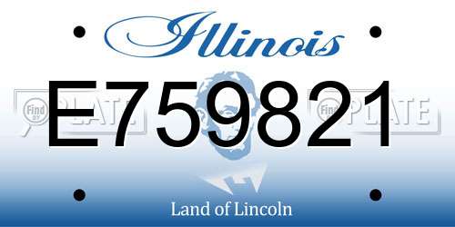 E759821 Illinois License Plate