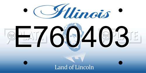E760403 Illinois License Plate