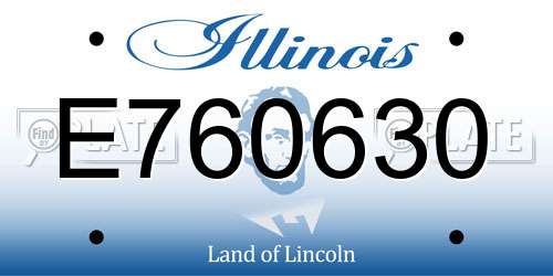 E760630 Illinois License Plate