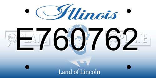 E760762 Illinois License Plate