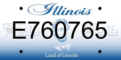 E760765 Illinois License Plate