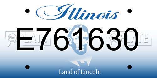 E761630 Illinois License Plate