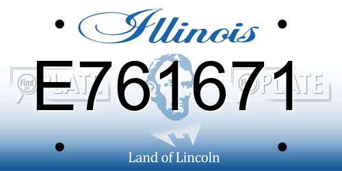 E761671 Illinois License Plate