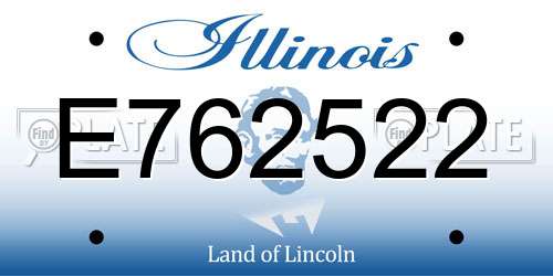 E762522 Illinois License Plate
