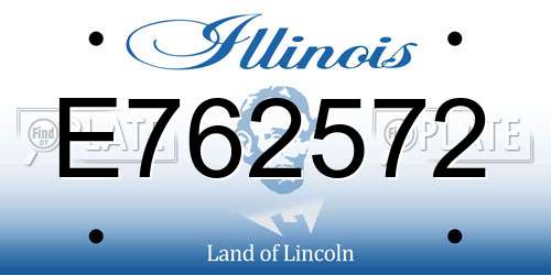 E762572 Illinois License Plate