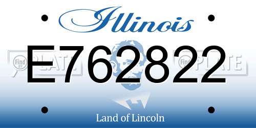 E762822 Illinois License Plate