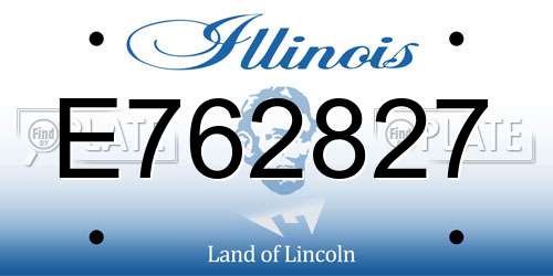 E762827 Illinois License Plate