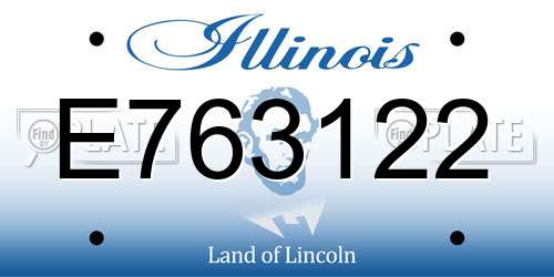 E763122 Illinois License Plate