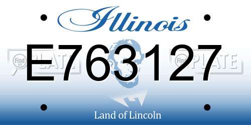 E763127 Illinois License Plate
