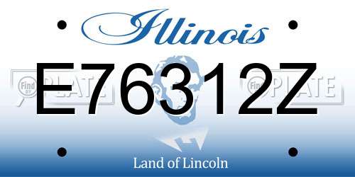 E76312Z Illinois License Plate