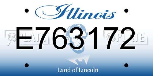 E763172 Illinois License Plate
