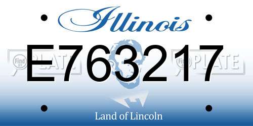 E763217 Illinois License Plate