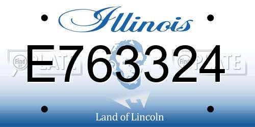 E763324 Illinois License Plate