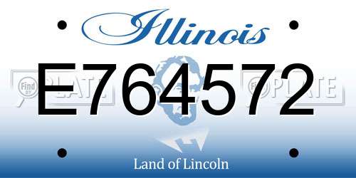 E764572 Illinois License Plate