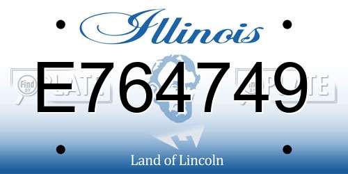 E764749 Illinois License Plate
