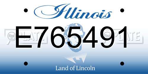 E765491 Illinois License Plate