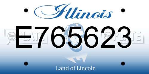 E765623 Illinois License Plate