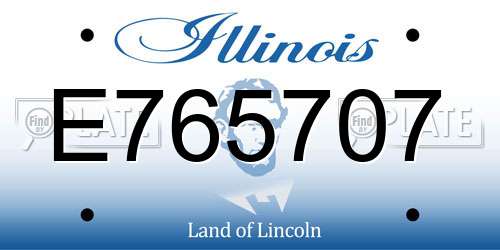 E765707 Illinois License Plate