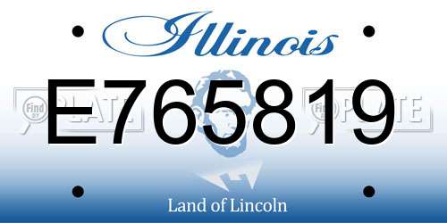 E765819 Illinois License Plate